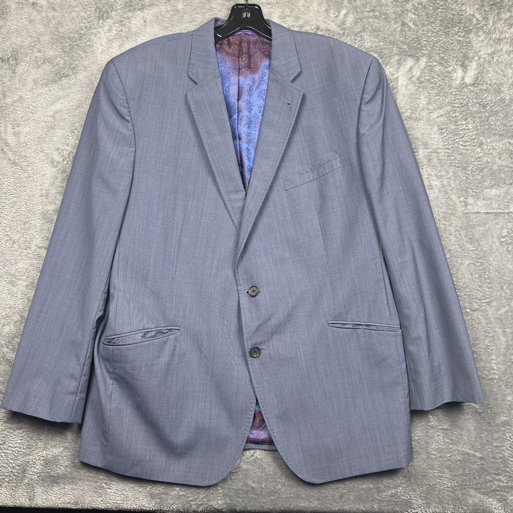 Ted Baker Endurance Sport Coat Men's 44R Gray Blue Blazer Jacket 100% Wool Lined